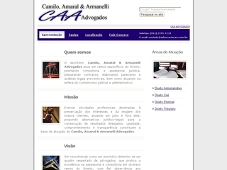 Thumbnail do site Camilo, Amaral & Armanelli Advogados Associados