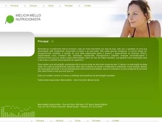 Thumbnail do site Melicia Mello, Nutricionista