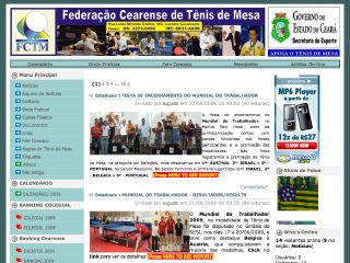 Thumbnail do site FCTM - Federao Cearense de Tnis de Mesa