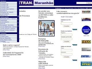 Thumbnail do site DETRAN - Maranho