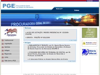 Thumbnail do site Procuradoria Geral do Estado do Maranho