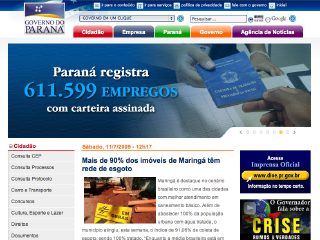 Thumbnail do site Governo do Estado do Paraná