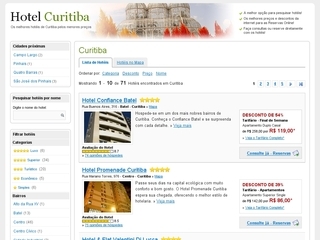 Thumbnail do site Hoteis em Curitiba