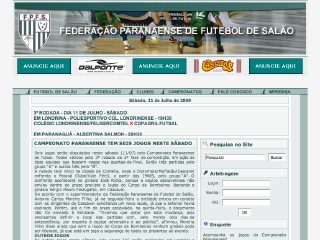Thumbnail do site Federação Paranaense de Futebol de Salão