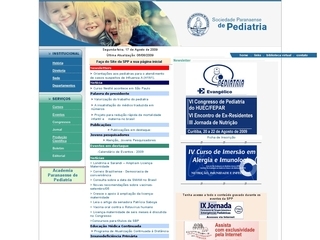 Thumbnail do site SPP - Sociedade Paranaense de Pediatria