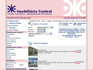 Thumbnail do site Imobiliária Central