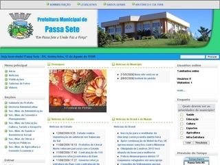 Thumbnail do site Prefeitura Municipal de Passa Sete