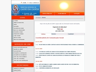Thumbnail do site Prefeitura Municipal de Capo da Canoa