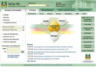 Thumbnail do site Secrataria da Fazenda do Rio Grande do Sul