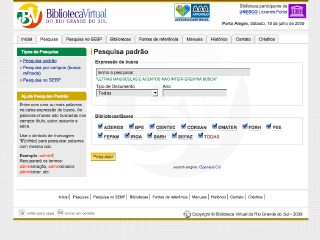 Thumbnail do site Biblioteca Virtual do Rio Grande do Sul