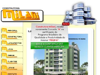 Thumbnail do site Construtora Milani