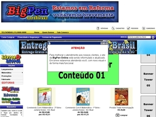 Thumbnail do site BigPen Online * Papelaria * Livraria * Informática