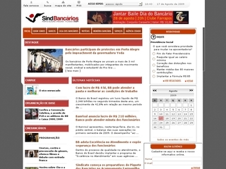Thumbnail do site Sindicato dos Bancários de Porto Alegre e Região
