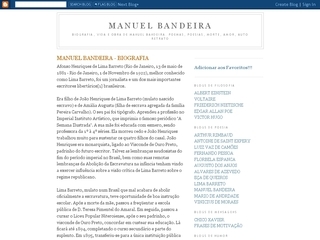 Thumbnail do site Manuel Bandeira 