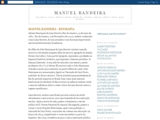 Thumbnail do site Manuel Bandeira