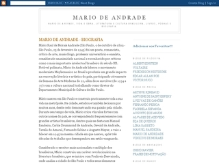 Thumbnail do site Mario de Andrade 