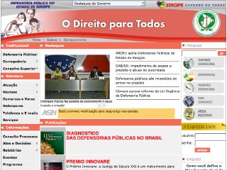 Thumbnail do site Defensoria Pblica do Estado de Sergipe