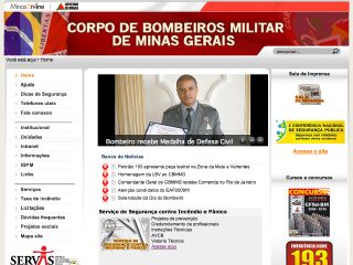 Thumbnail do site Corpo de Bombeiros Militar do Minas Gerais