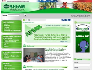 Thumbnail do site AFEAM - Agência de Fomento do Estado do Amazonas