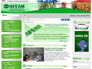 Thumbnail do site AFEAM - Agncia de Fomento do Estado do Amazonas