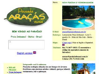 Thumbnail do site Pousada Araas