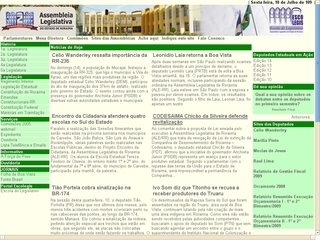 Thumbnail do site Assembléia Legislativa do Estado de Roraima