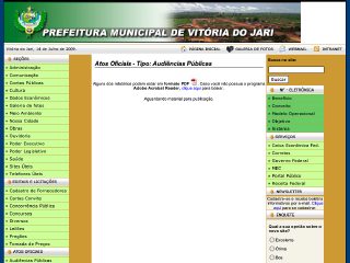 Thumbnail do site Prefeitura Municipal de Vitria do Jari