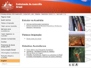 Thumbnail do site Embaixada da Austrlia no Brasil