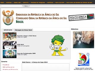 Thumbnail do site Embaixada da África do Sul no Brasil