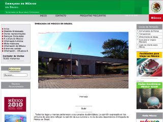 Thumbnail do site Embaixada do México no Brasil