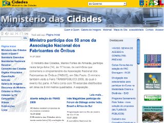 Thumbnail do site Ministrio das Cidades