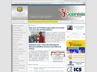 Thumbnail do site Prefeitura Municipal de Goianésia