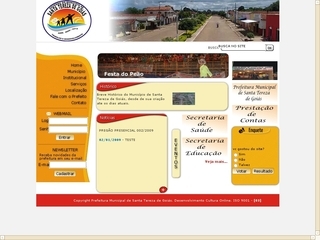 Thumbnail do site Prefeitura Municipal de Santa Tereza de Goiás