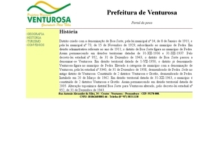 Thumbnail do site Prefeitura Municipal de Venturosa