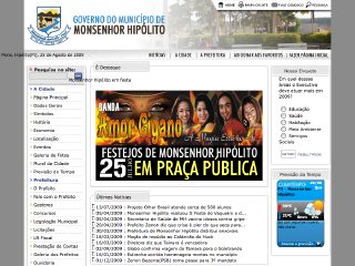 Thumbnail do site Prefeitura Municipal de Monsenhor Hiplito