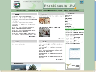 Thumbnail do site Prefeitura Municipal de Porciúncula