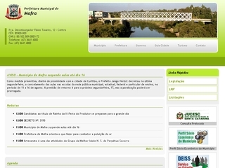 Thumbnail do site Prefeitura Municipal de Mafra