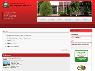 Thumbnail do site Prefeitura Municipal de São Miguel da Boa Vista