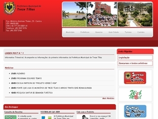 Thumbnail do site Prefeitura Municipal de Treze Tílias
