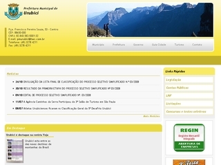 Thumbnail do site Prefeitura Municipal de Urubici