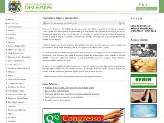 Thumbnail do site Prefeitura Municipal de Orleans