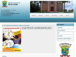 Thumbnail do site Prefeitura Municipal de Rio do Campo