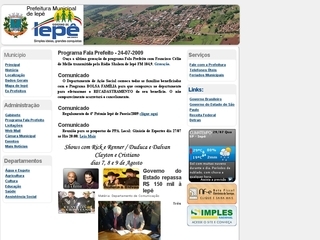 Thumbnail do site Prefeitura Municipal de Iep