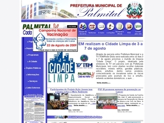 Thumbnail do site Prefeitura Municipal de Palmital