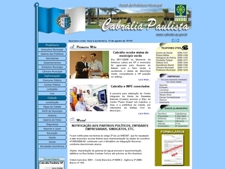 Thumbnail do site Prefeitura Municipal de Cabrália Paulista