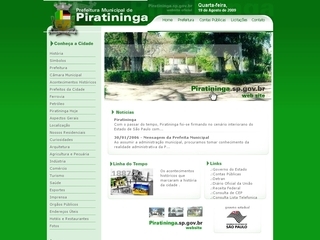 Thumbnail do site Prefeitura Municipal de Piratininga