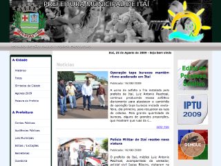 Thumbnail do site Prefeitura Municipal de Itaí