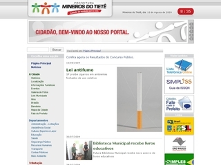 Thumbnail do site Prefeitura Municipal de Mineiros do Tietê