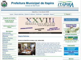 Thumbnail do site Prefeitura Municipal de Itapira