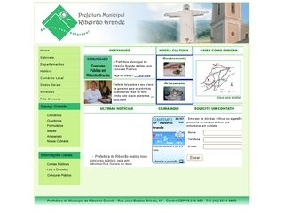Thumbnail do site Prefeitura Municipal de Ribeirão Grande